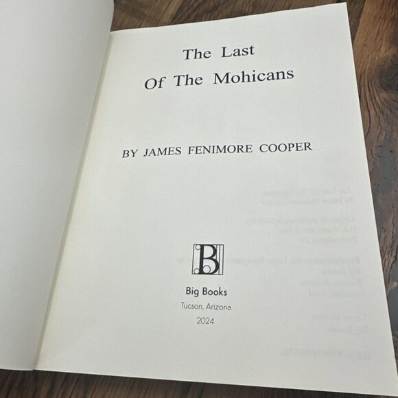 The Last Of The Mohicans James Fenimore Cooper Large Print - Picture 2 of 7